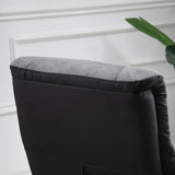 Fabric Recliner Sofa Armchair with Footstool, Swivel, Grey