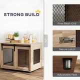 Dog Crate Furniture, Sliding Door for Medium Dogs, Brown