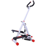 Stepper Workout Fitness Machine, Handle Hand Grip, Aerobic Exercise, Red