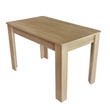 4-Seater Dining Table – Oak-Coloured MDF Rectangular Table for Kitchen, Dining Room or Café