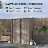 5ft x 3ft Metal Garden Storage Shed, Outdoor Tool Shed, Light Grey