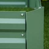 Raised Garden Bed, Set of 2 291L Elevated Galvanised Planter Box for Flowers and Herbs, Green