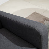 Linen 2-Seat Loveseat with Wood Legs - Grey