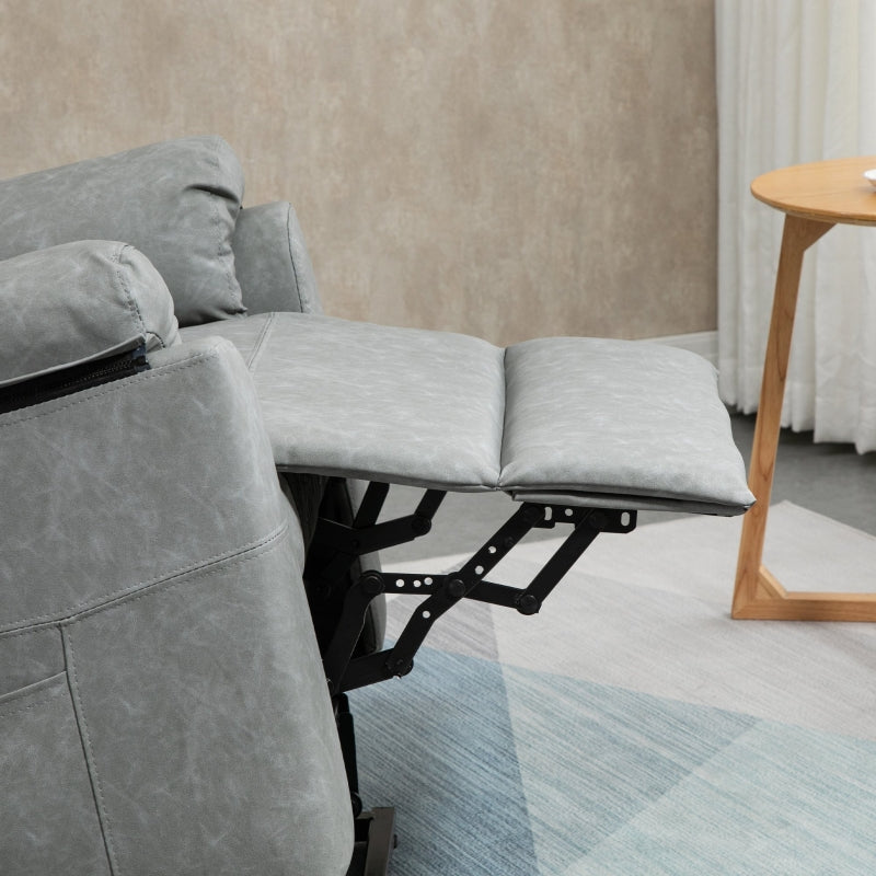 Electric Riser Recliner Chair, 70?? Electric Lift-Up, Faux Leather Grey