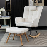 Rocking Recliner Chair - Padded Lounge Chair with Cushion for Living Room and Bedroom