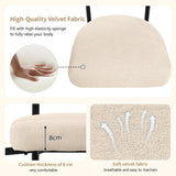 Modern Dining Chairs set of 2, Cream Faux Suede Upholstered Armchairs