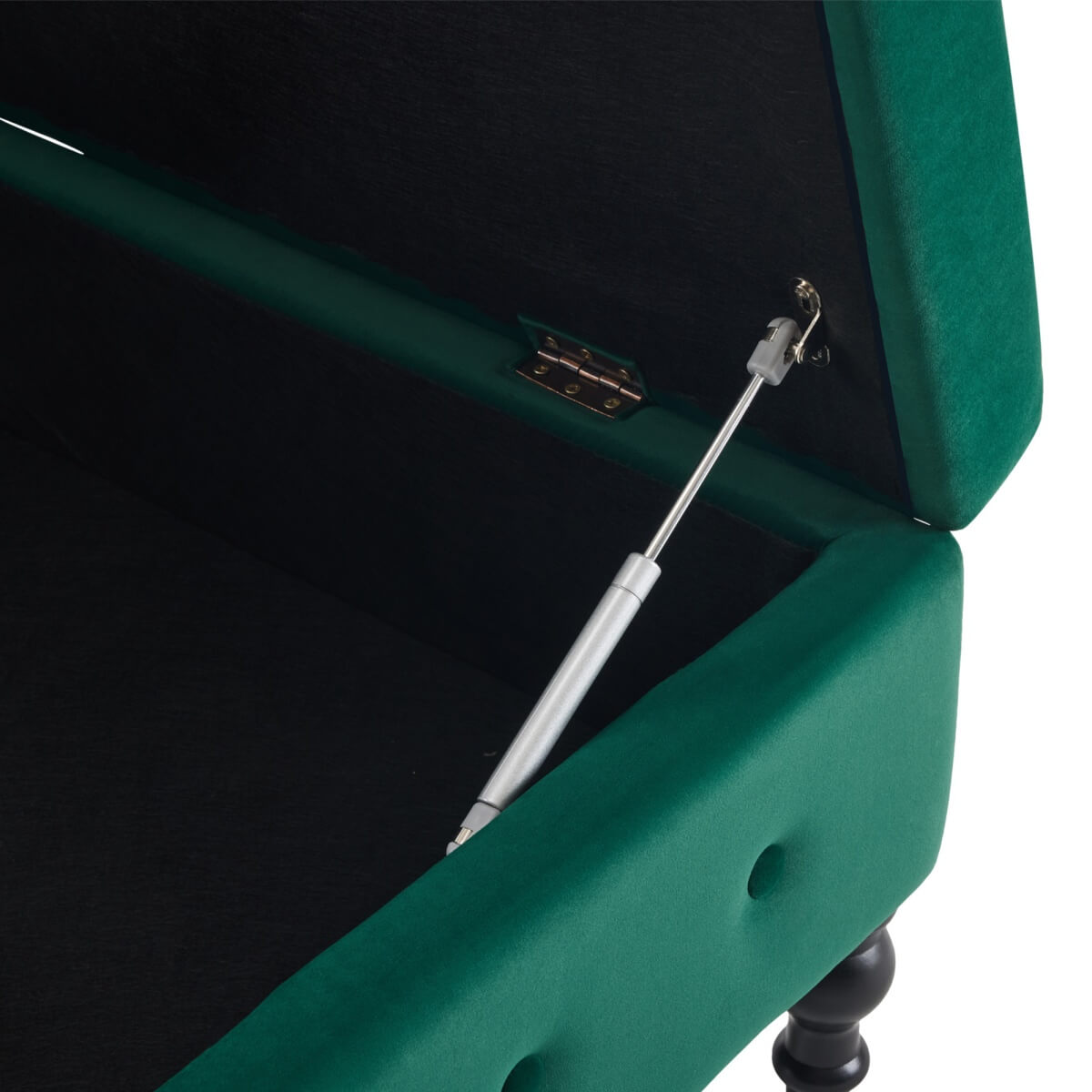 Velvet Chaise Lounge with Storage - Tufted Upholstered Sofa, Right Armrest, Green