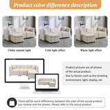 L-Shaped Corner Sofa - 80" Fabric Sectional Sofa with Removable Storage Ottoman & 2 Cushions, Beige