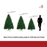 Realistic Full Green Artificial Christmas Tree - Lush PVC Xmas Tree for Indoor Home & Festive Decoration, 5ft/6ft/7ft