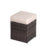 9 Seater Outdoor Rattan Sofa Set – Garden Lounge with Rectangular Coffee Table Featuring Built In Storage and Footstools