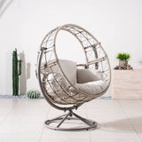 Metal Hanging Egg Chair - Grey Outdoor Garden Swing Chair