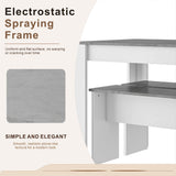3 Piece Dining Table Set with Benches - Rectangular Kitchen Dining Set