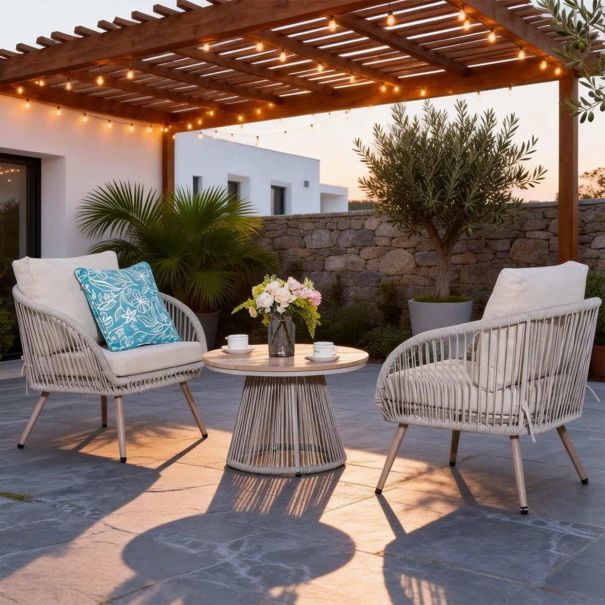 Outdoor Metal Bistro Set - Garden Furniture for Small Spaces