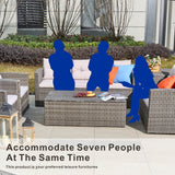 7-Seater Outdoor Sofa Set with Storage Box - PAS-1503-GR