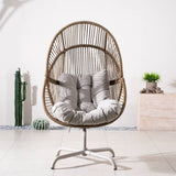 Metal Hanging Egg Chair - Outdoor Garden Swing Chair, Beach Yellow