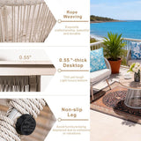4-Seater Outdoor Sofa Set with Round Coffee Table - Metal Garden Patio Furniture Set