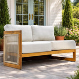 CAVEN Solid Wood Outdoor Right Arm Sofa with Adjustable Seat