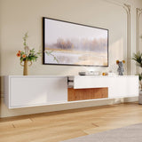Modern TV Stand - Low Profile TV Unit with Projector Shelf & Storage, Contemporary Media Console for Living Room