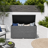 Large Outdoor Wicker Storage Box - Weatherproof Garden & Patio Chest