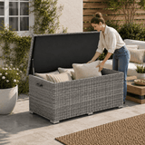 Rattan Garden Storage Box - Medium Outdoor Patio Storage Chest