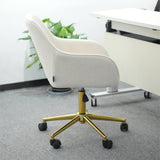 White Swivel Office Chair - Adjustable Height Desk Chair