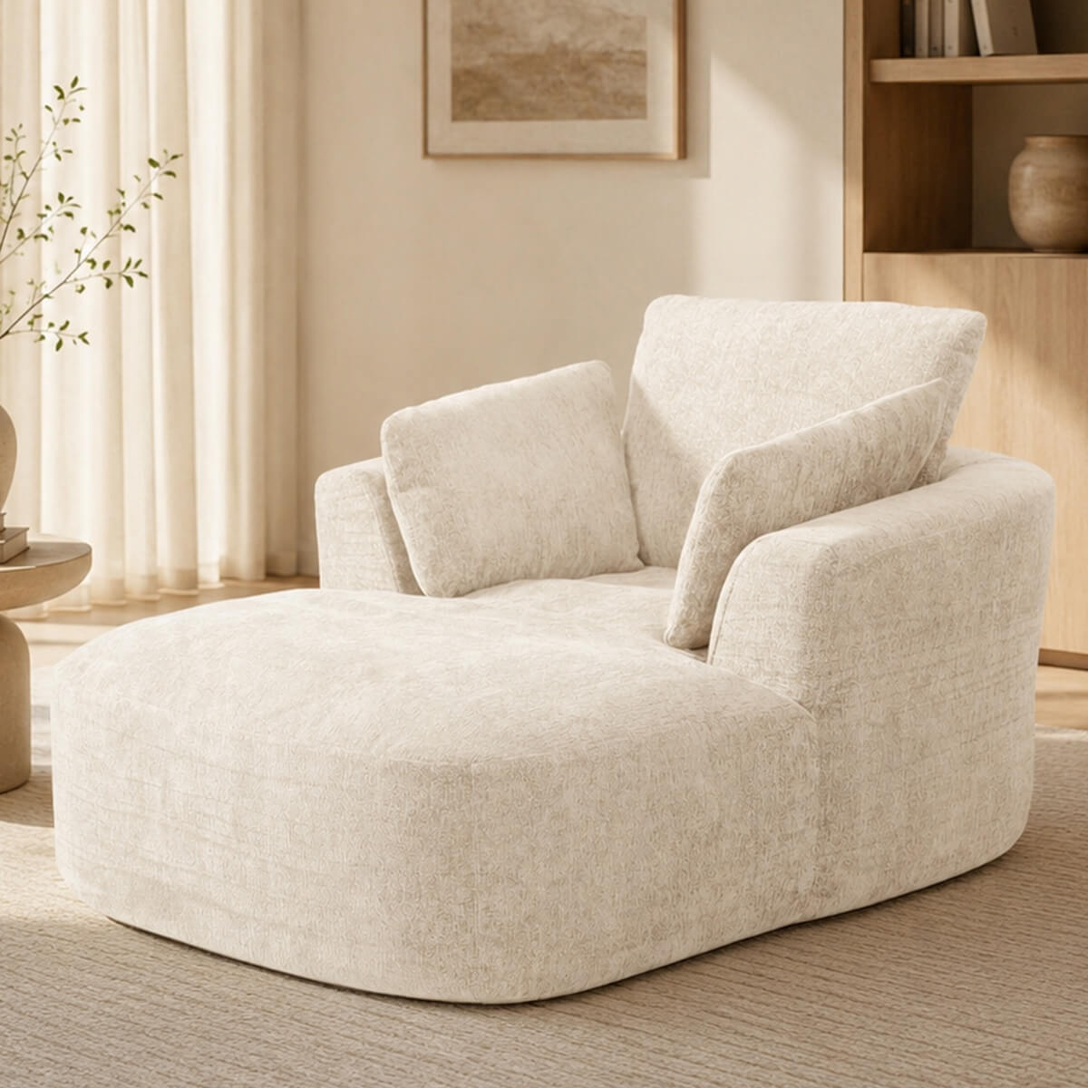 SOFTY Compressed Indoor Lounge Sofa Chair - Beige
