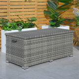 Rattan Garden Storage Box - Medium Outdoor Patio Storage Chest