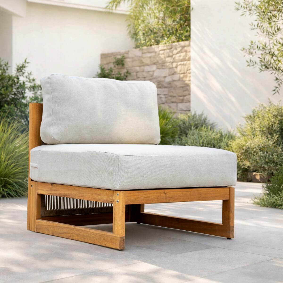 CAVEN Solid Wood Outdoor Middle Sofa Module