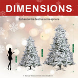Pre-Lit Flocked Christmas Tree - Artificial Snow-Flocked Christmas Tree with Built-in Lights