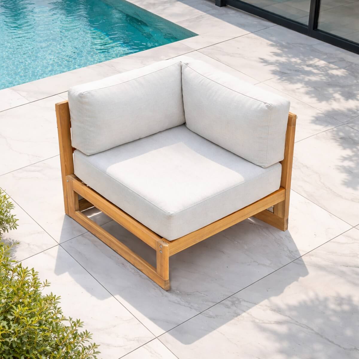 CAVEN Solid Wood Outdoor Corner Sofa