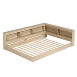 4FT6 Double Storage Bed - White Oak Bed Frame with Ample Storage