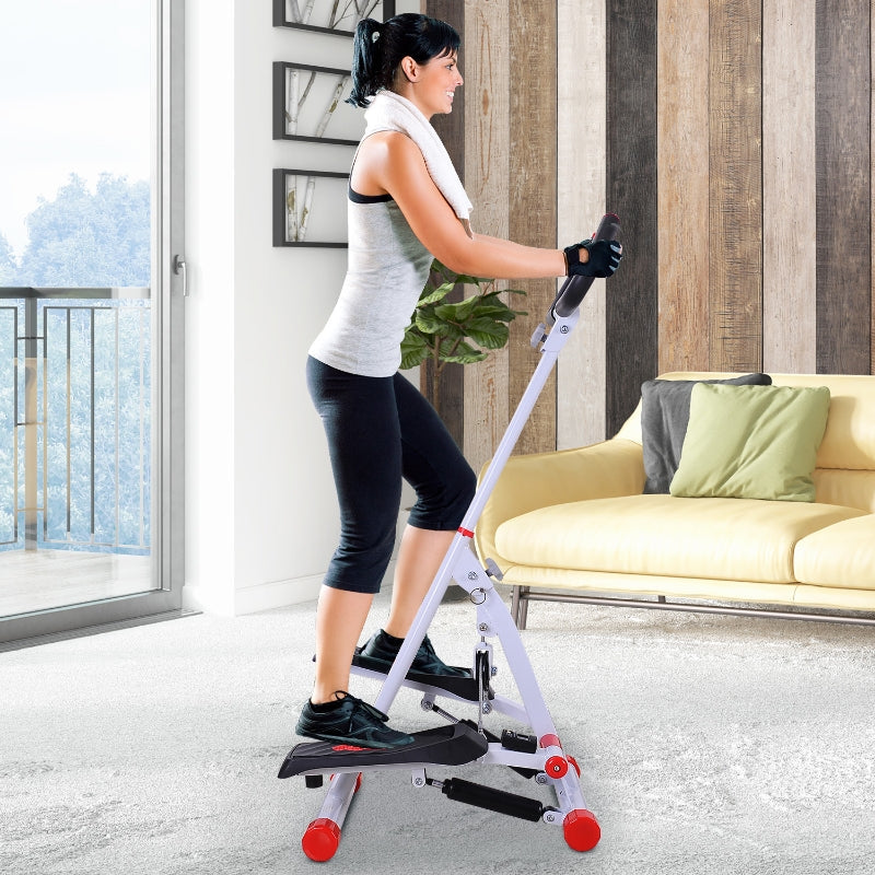 Stepper Workout Fitness Machine, Handle Hand Grip, Aerobic Exercise, Red