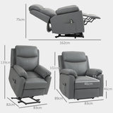 Electric Riser Recliner Chair with 70?? Recline, Faux Leather Charcoal Grey