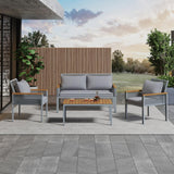 Garden Furniture Set with Cushions – Rattan Outdoor Lounge, Double Sofa, 2 Armchairs & Table