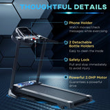 Folding Treadmill, 2.0HP Incline Running Machine with LED Display, Grey