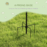 Bird Feeding Station Kit, 6 Hooks, 4 Hanging Feeders, Black