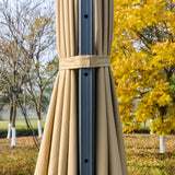 3m Cantilever Parasol, Solar Lights Power Bank Base 360?? Spin, Beige