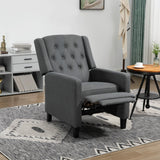 Wingback Recliner Chair, Button Tufted with Leg Rest, Deep Grey Microfibre Cloth