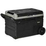 40L Car Refrigerator, Portable Compressor Cooler Box Fridge Freezer with LED Light, Foldable Handles, Cup Holders, 12/24V DC and 110-240V AC