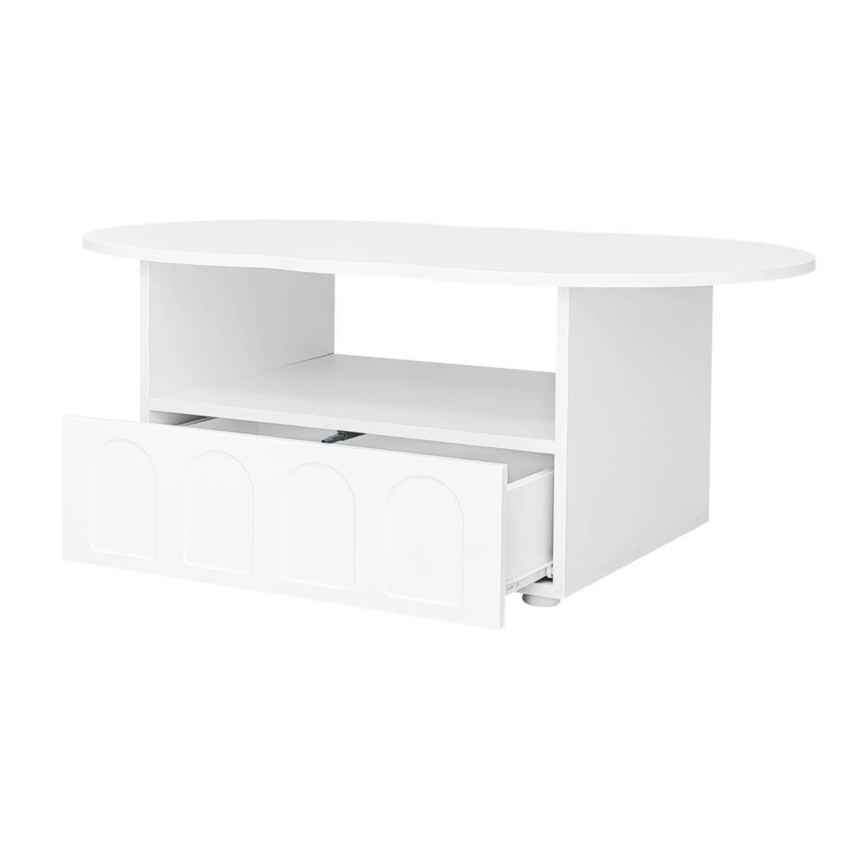 Cloud Shaped Coffee Table with Storage - Modern Coffee Table with Drawer
