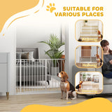 Wide Dog Safety Gate, Pressure Fit for Doorways, Hallways, Staircases - White