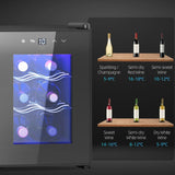 Six Bottle Countertop Wine Fridge with 8-18?? Temperature - Black