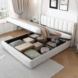 6ft Super King PU LED Storage Bed – Upholstered Bed with USB Charging and Adjustable Headboard