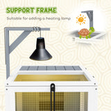 Wooden Tortoise Enclosure, Lamp Holder, Outdoor/Indoor, Light Grey