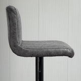 Adjustable Barstools Set of 2, Swivel Counter Bar Chairs with Footrest and Gas Lift, Grey PU Leather