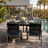 ARVE 4-Seater Aluminum Dining Set (Ceramic Glass Table)