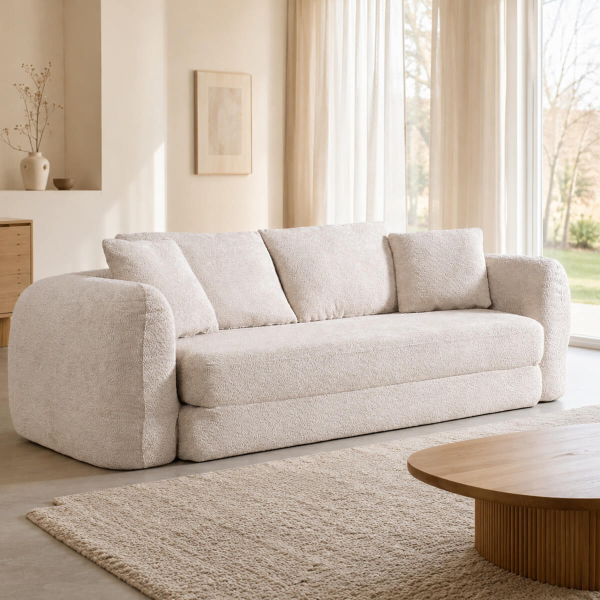 SOFTY Compressed Pull-Out Sofa Bed - Beige