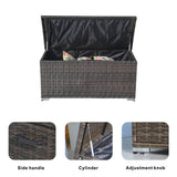 Small Outdoor Rattan Storage Box - Weather-Resistant Garden Storage Chest, Brown