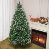 Snow-Flocked Artificial Christmas Tree with Pine Cones - Realistic Green Xmas Tree for Indoor Home Decoration
