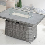 Aluminium Lift-Top Fire Pit Table - Adjustable Coffee & Dining Table